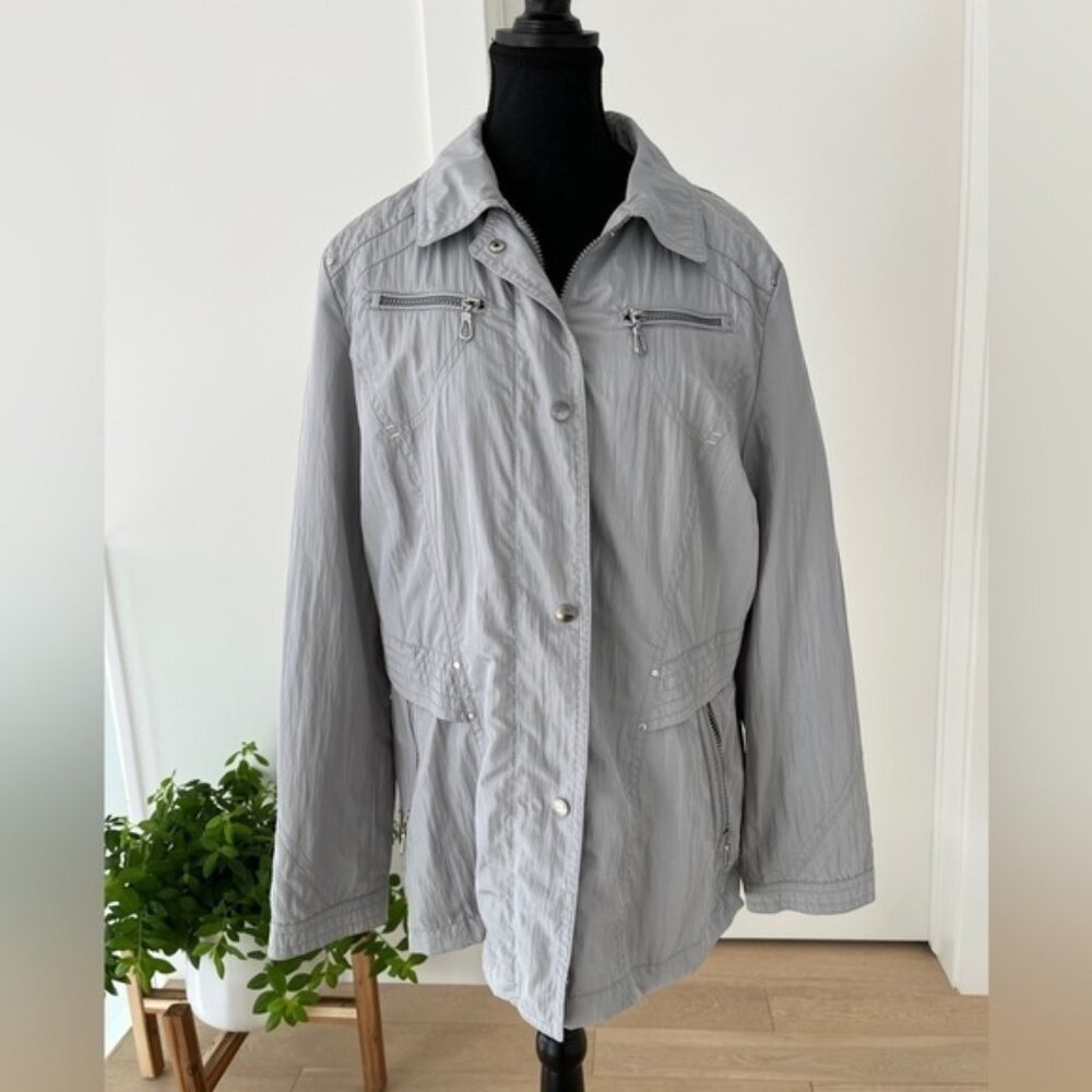 Gerry Weber Grey Lightweight Zip Front Jacket Casual Neutral Travel Commute
